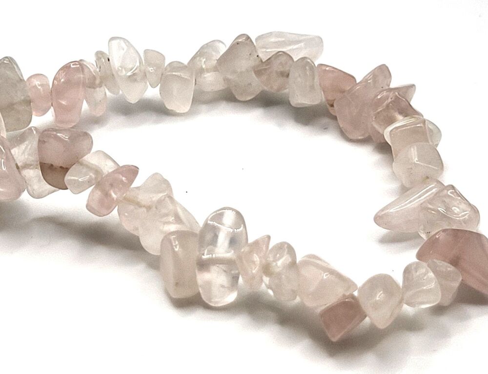 Rose Quartz Chip Bracelet Healing Gemstone 7in